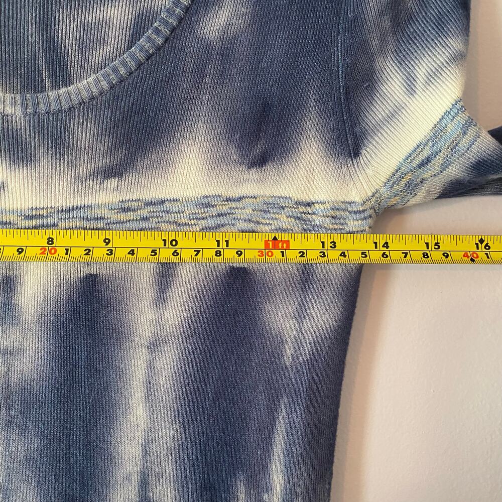Anthropologie Blue White Kato Tie Dye Short Sleeve Midi Dress Women size Medium - Picture 9 of 12